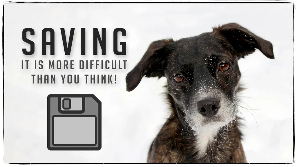 Saving images in Adobe Photoshop.