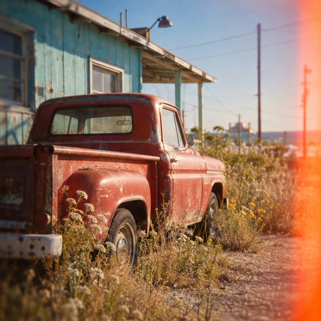 Example of a light leak in a holga or diana film camera.