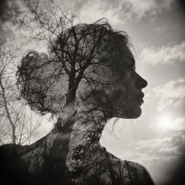 Example of double or multiple exposure on the  same frame with a Diana or Holga film camera.