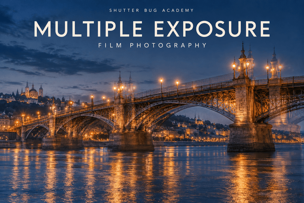 Example of multiple exposure of bridges with color film.