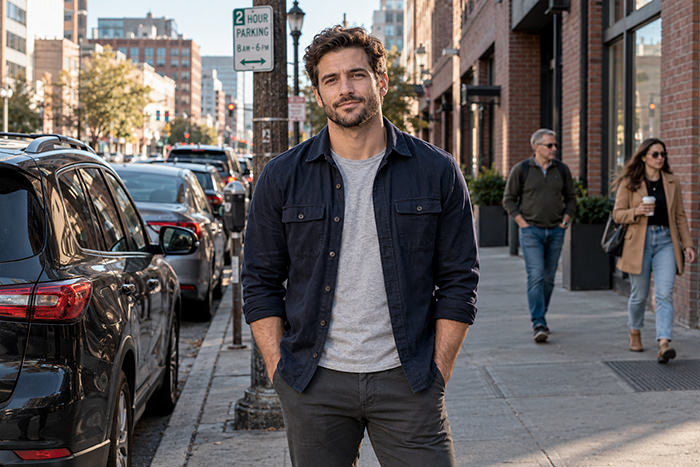 Downtown portrait with distracting surroundings-1