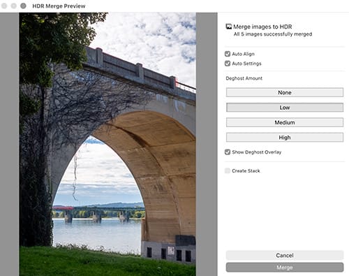 mergewindow HDR Merge Preview